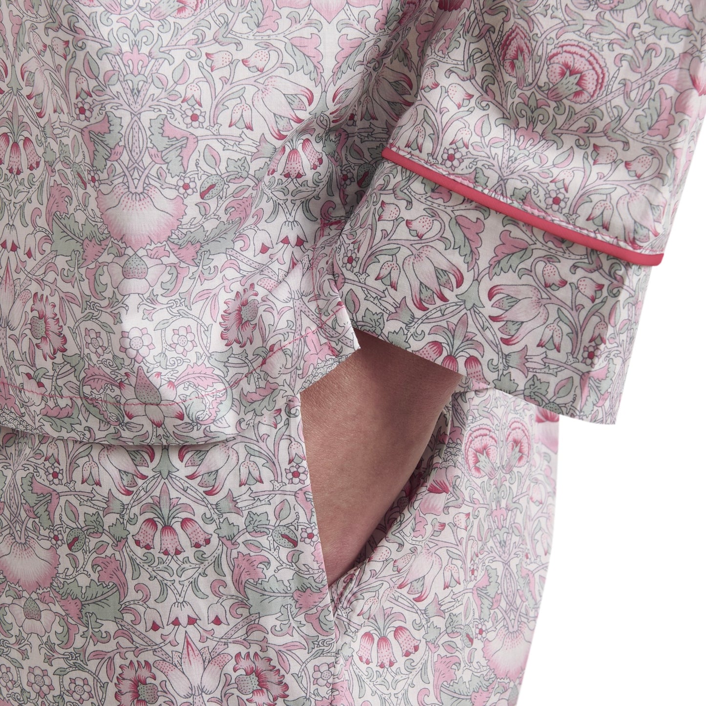 Liberty Print Classic Pyjama In Organic Cotton Lawn - Lodden (Pink)