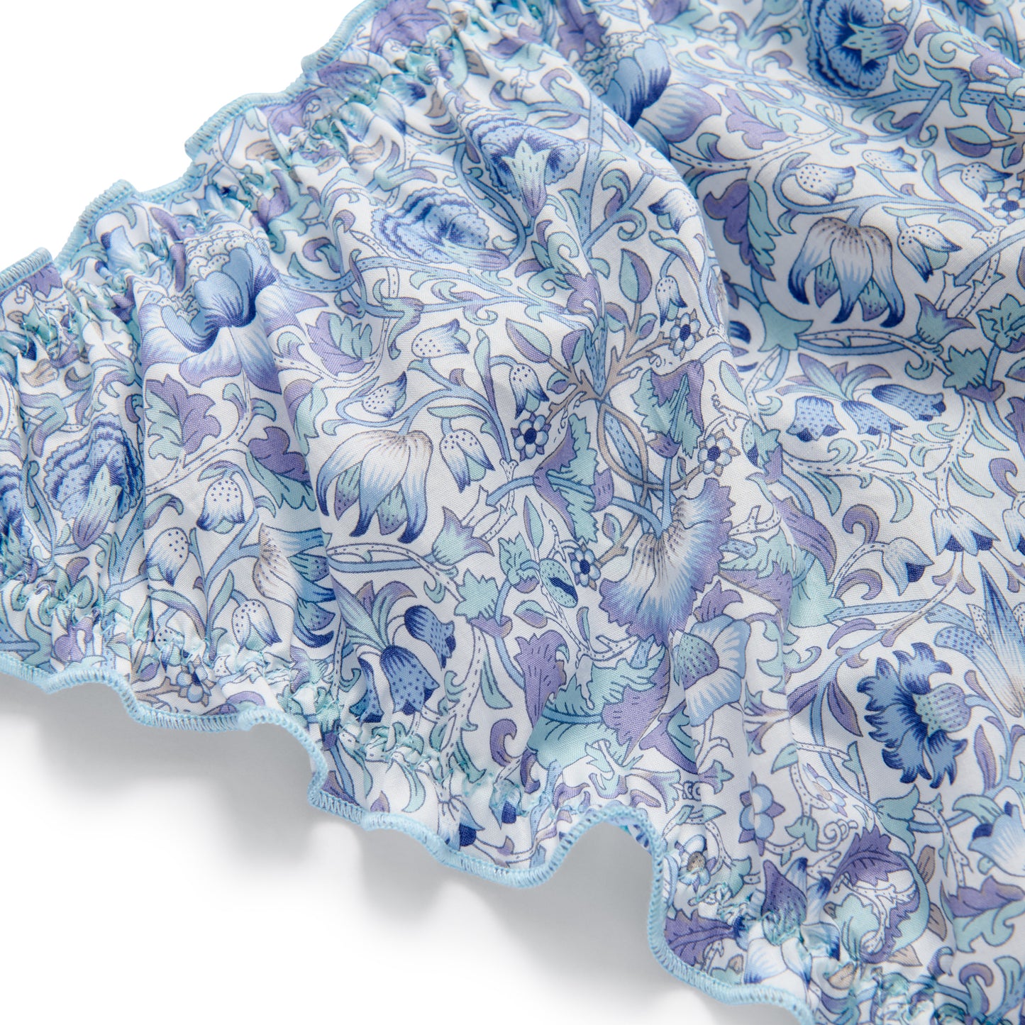 Liberty Print Soft Organic Cotton Lawn Ruffle Knicker - Lodden (Blue)