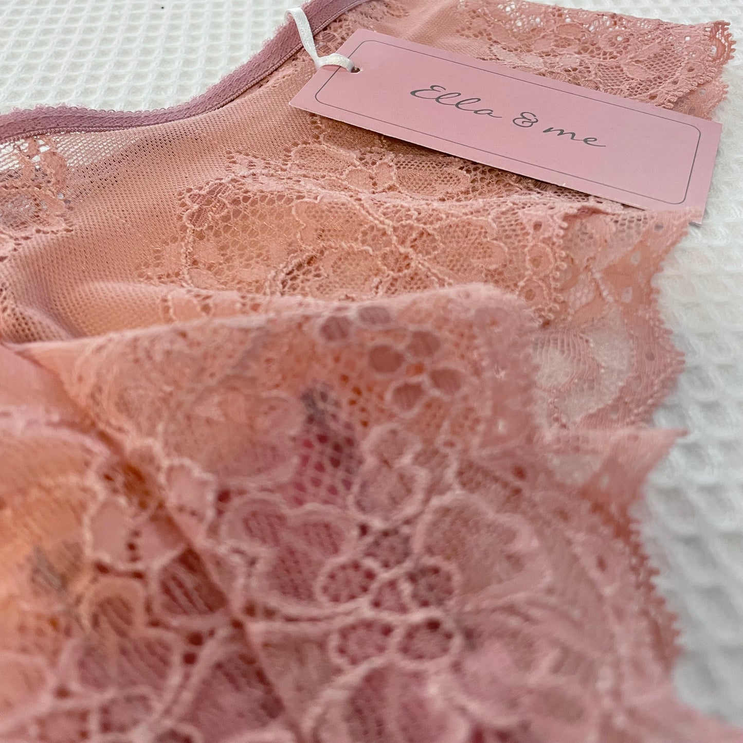 Jacquard Stretch Lace Brazilian Fit Knicker - Blush Rose