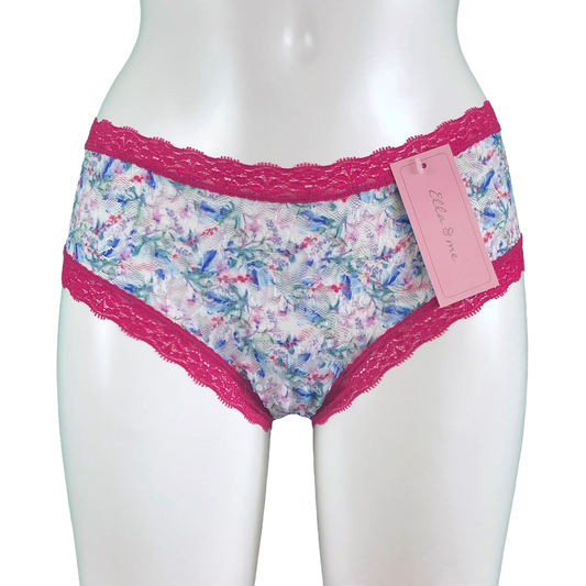 Printed Signature Lace Classic Fit Knicker - Raspberry Wildflowers