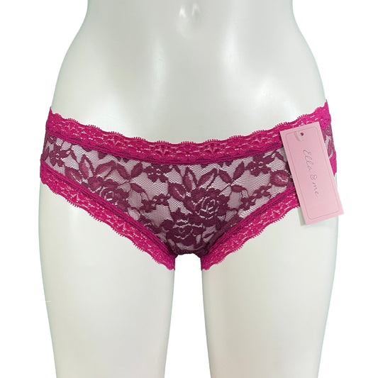 Signature Lace Cheeky Fit Knicker - Raspberry & Raspberry