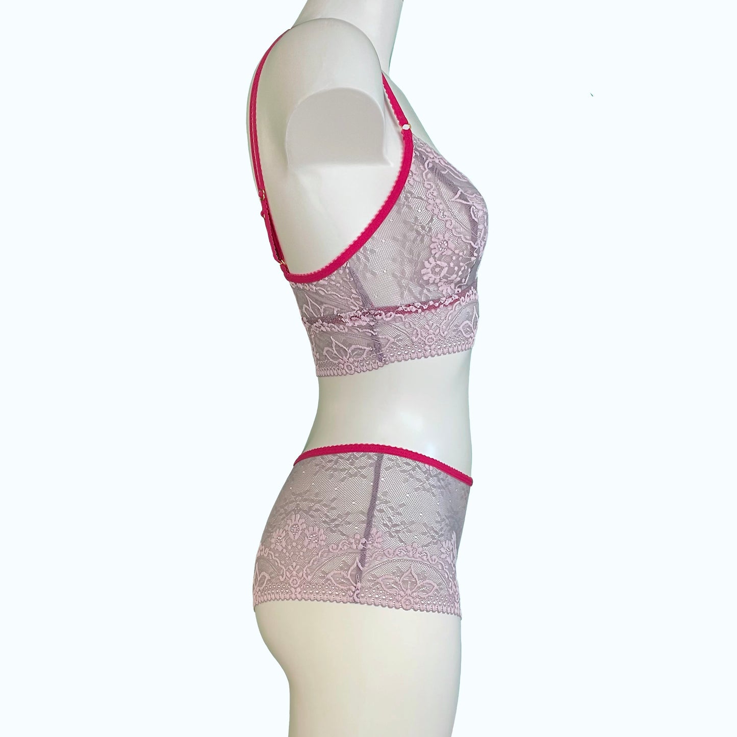 Jacquard Lace Classic Fit Knicker - Pink Pewter