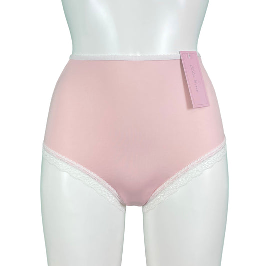 High Waist ‘Soft Touch’ Knicker - Pale Pink & Ivory