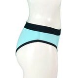 Soft Bamboo Jersey Bikini Knicker - Aqua & Black