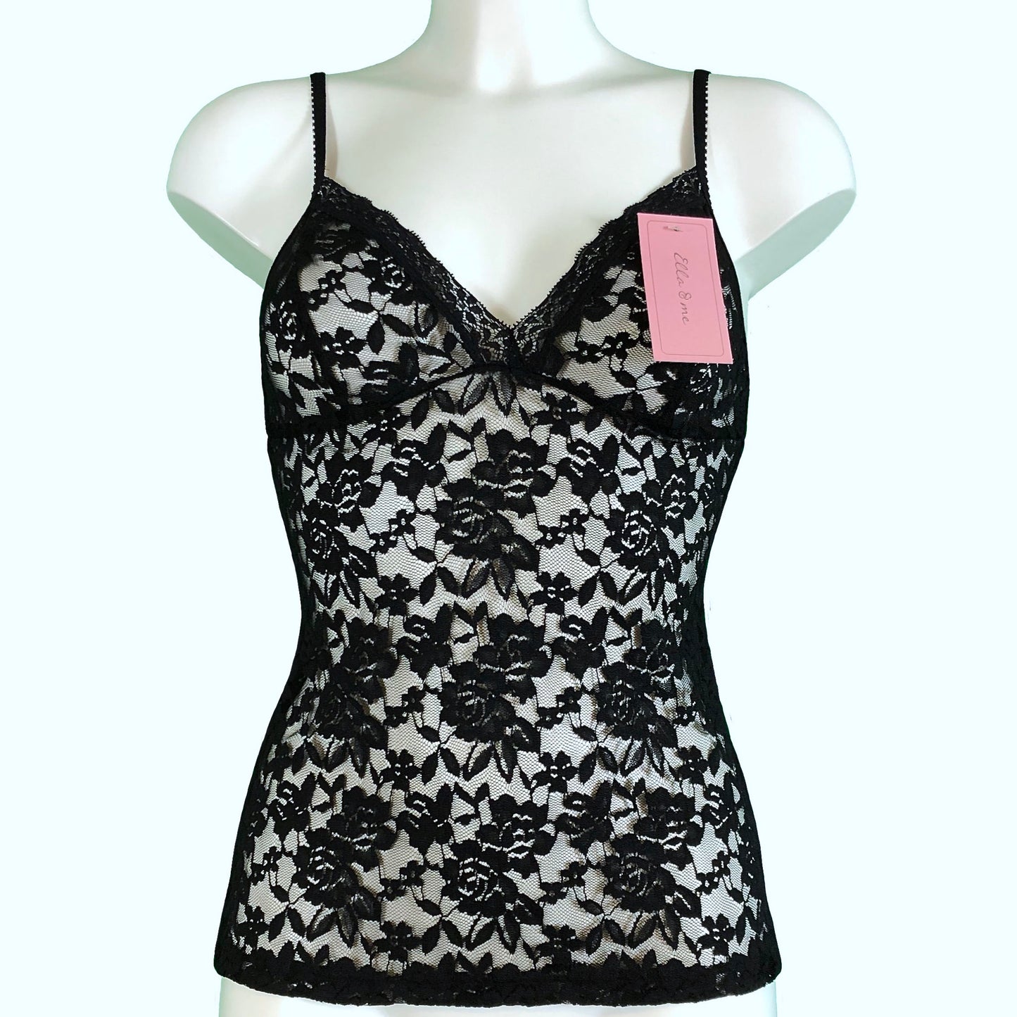 Signature Lace Strappy Cami Top - Black
