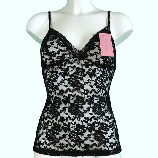 Signature Lace Strappy Cami Top - Black