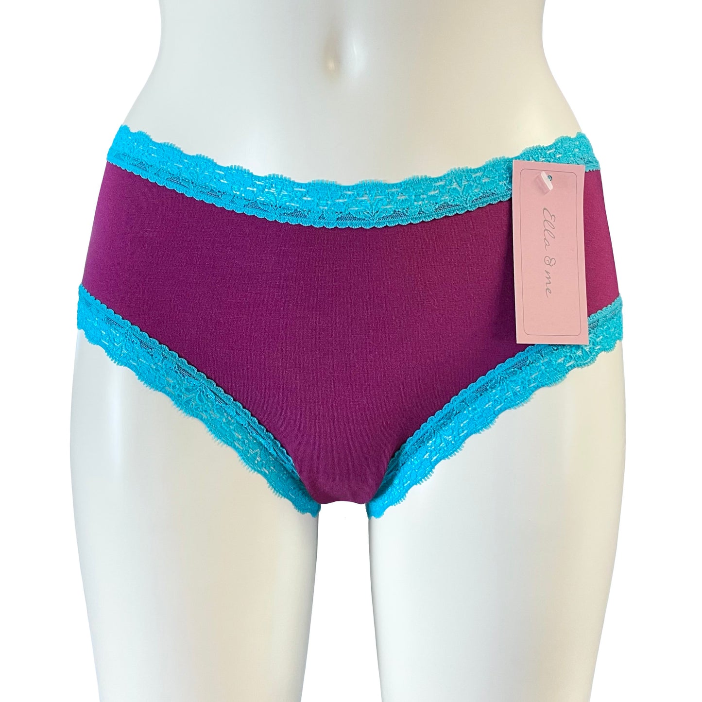 Soft Bamboo Jersey Classic Fit Knicker - Raspberry & Turquoise