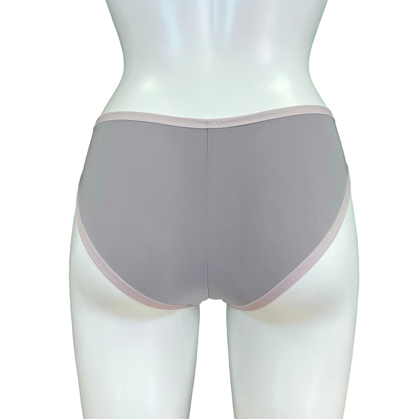 Soft Touch High Leg Knicker - Cloud Grey & Blush