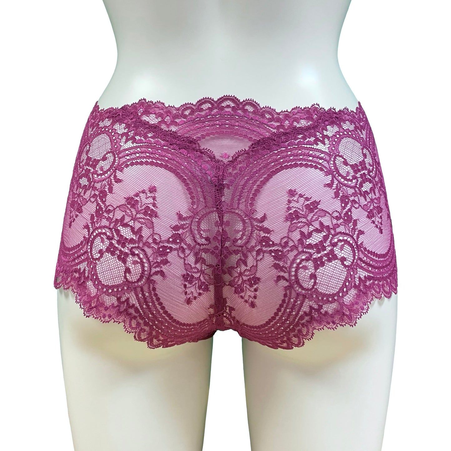 Jacquard Lace Classic Fit Knicker - Raspberry