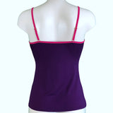 Soft Bamboo Jersey Strappy Cami Top - Violet & Raspberry