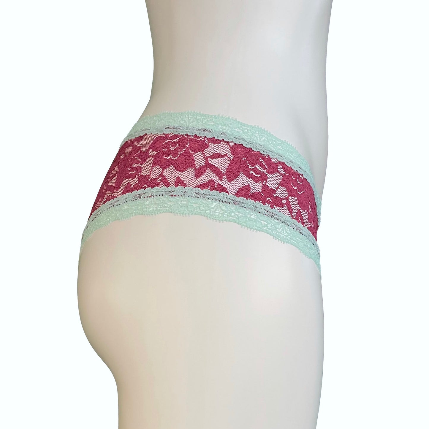 Signature Lace Brazilian Fit Knicker - Raspberry & Spearmint