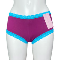 Soft Bamboo Jersey Boy Short - Raspberry & Turquoise