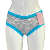 Signature Lace Classic Fit Knicker - Grey Mist & Turquoise