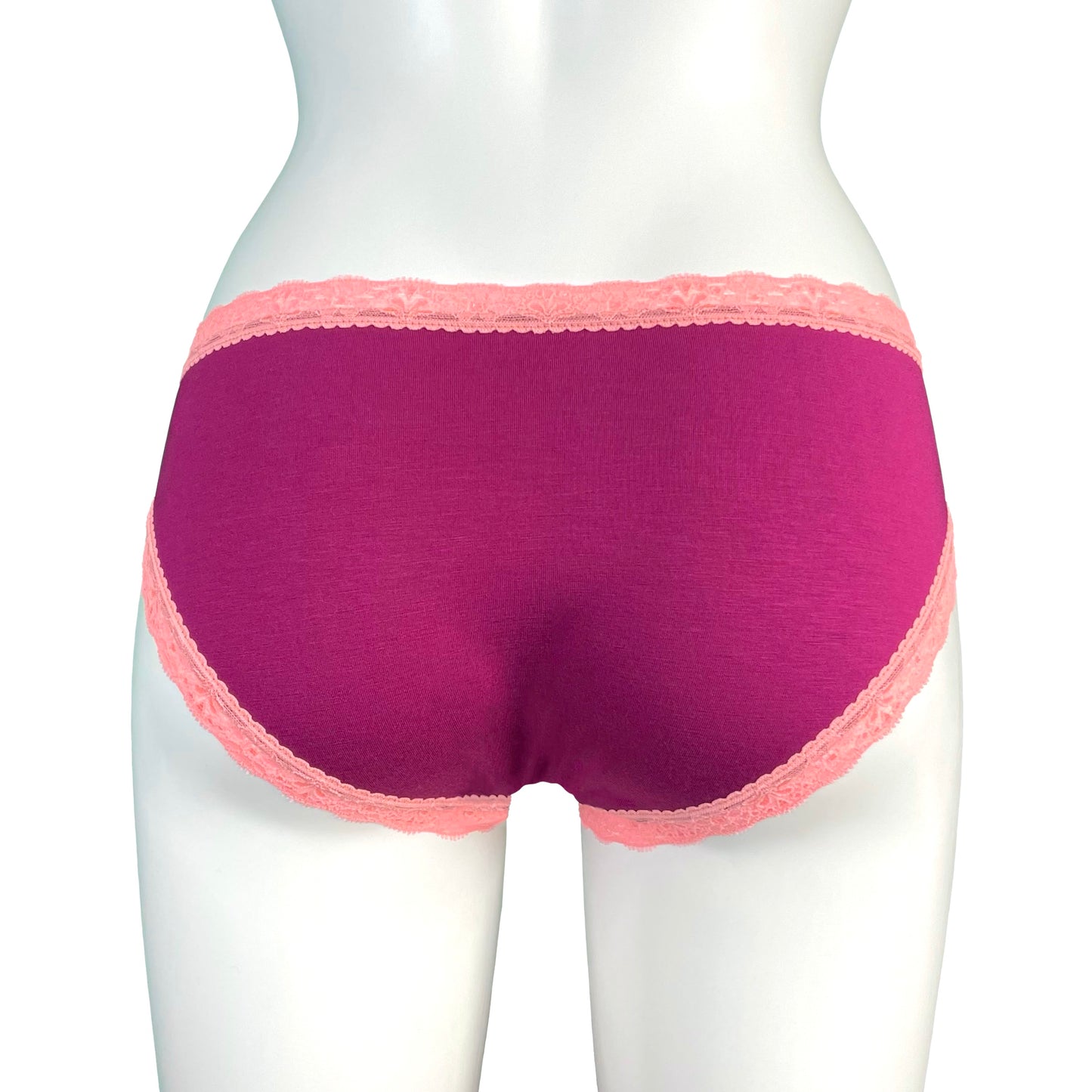 Soft Bamboo Jersey Classic Fit Knicker - Raspberry & Coral