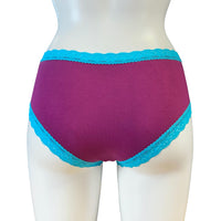 Soft Bamboo Jersey Classic Fit Knicker - Raspberry & Turquoise