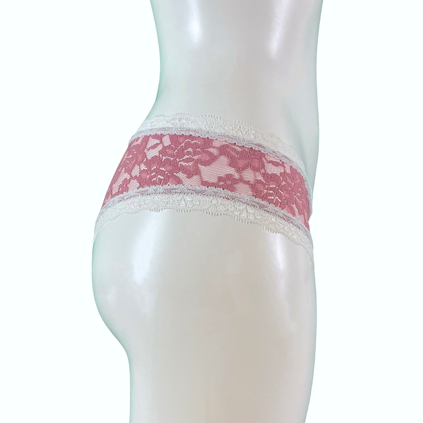 Signature Lace Brazilian Fit Knicker - Vintage Rose & Ivory