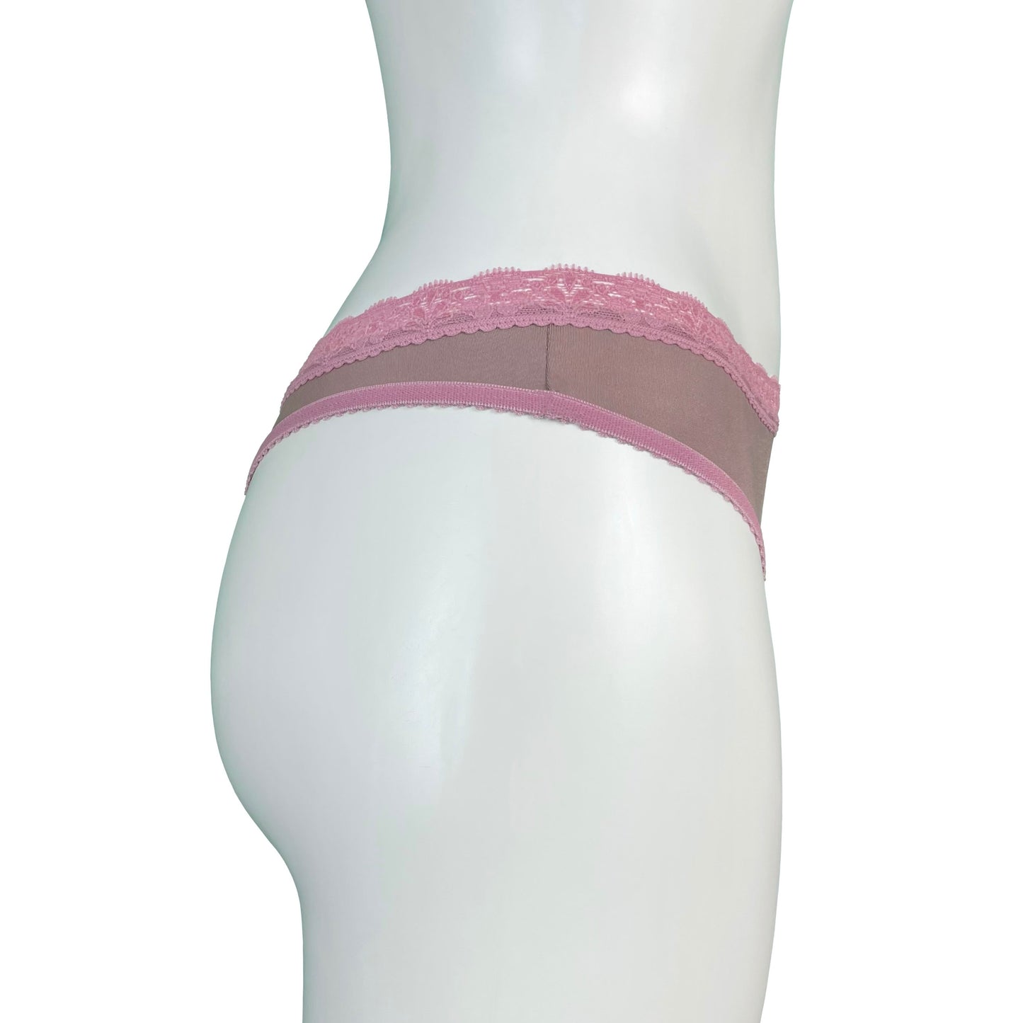 Soft Touch Stretch Microfibre Thong - Coffee & Vintage Rose