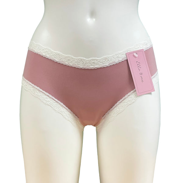 Soft Touch Classic Fit Knicker - Antique Rose & Ivory