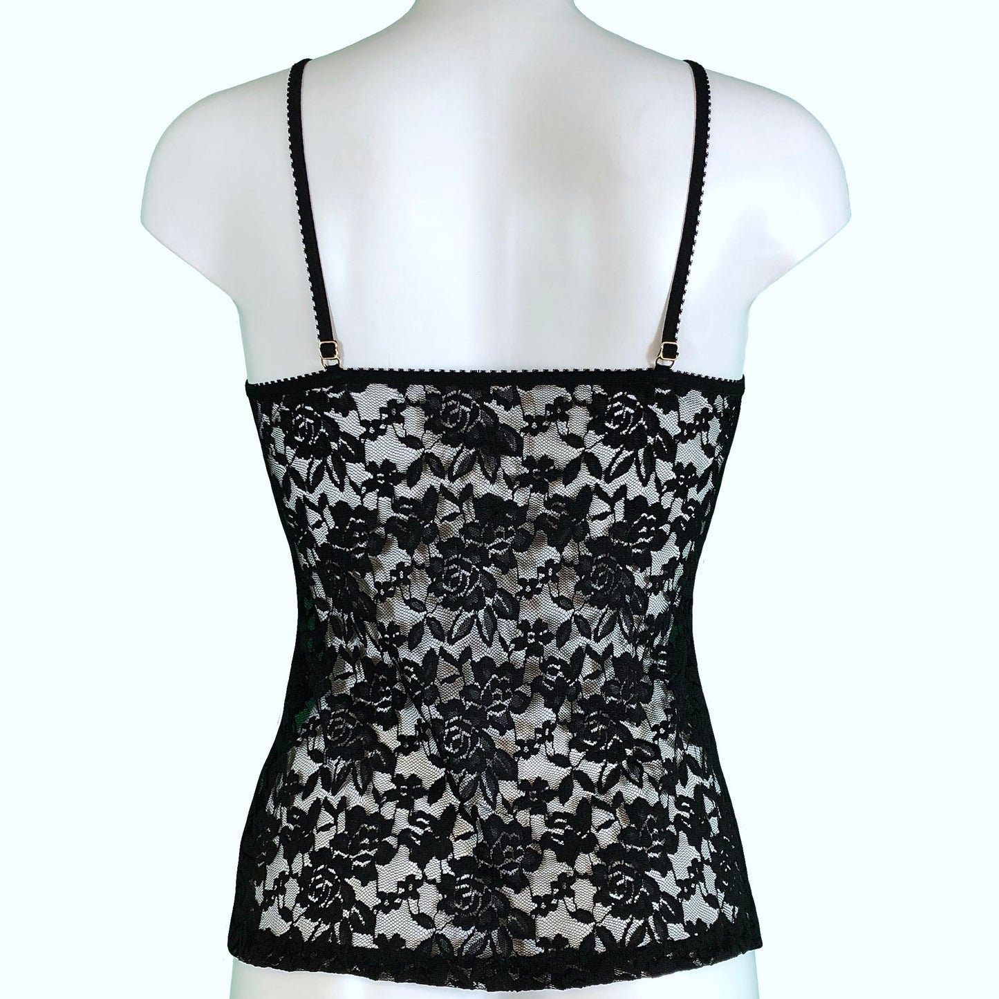 Signature Lace Strappy Cami Top - Black