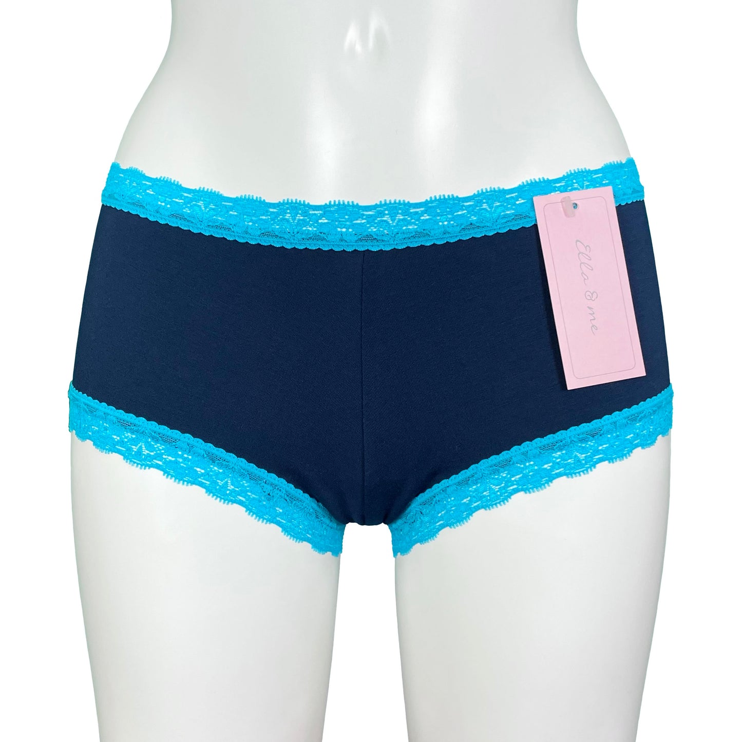 Soft Bamboo Jersey Boy Short - Midnight & Turquoise