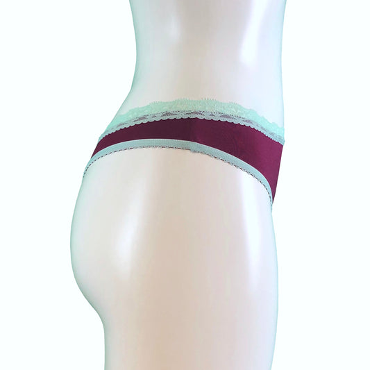 Soft Bamboo Jersey Thong - Raspberry & Spearmint