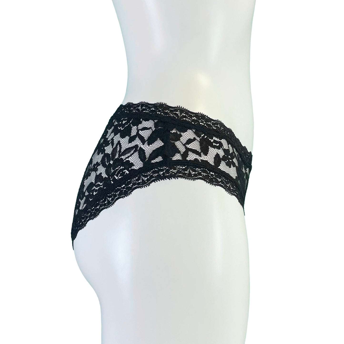 Signature Lace High Leg Knicker - Black