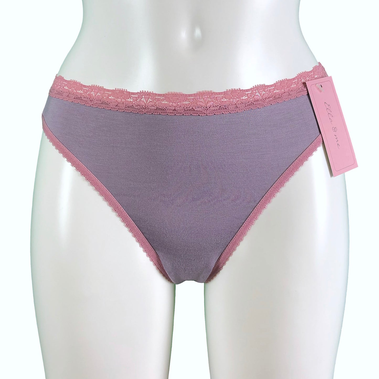 Soft Bamboo Jersey Thong - Grey Mist & Vintage Rose