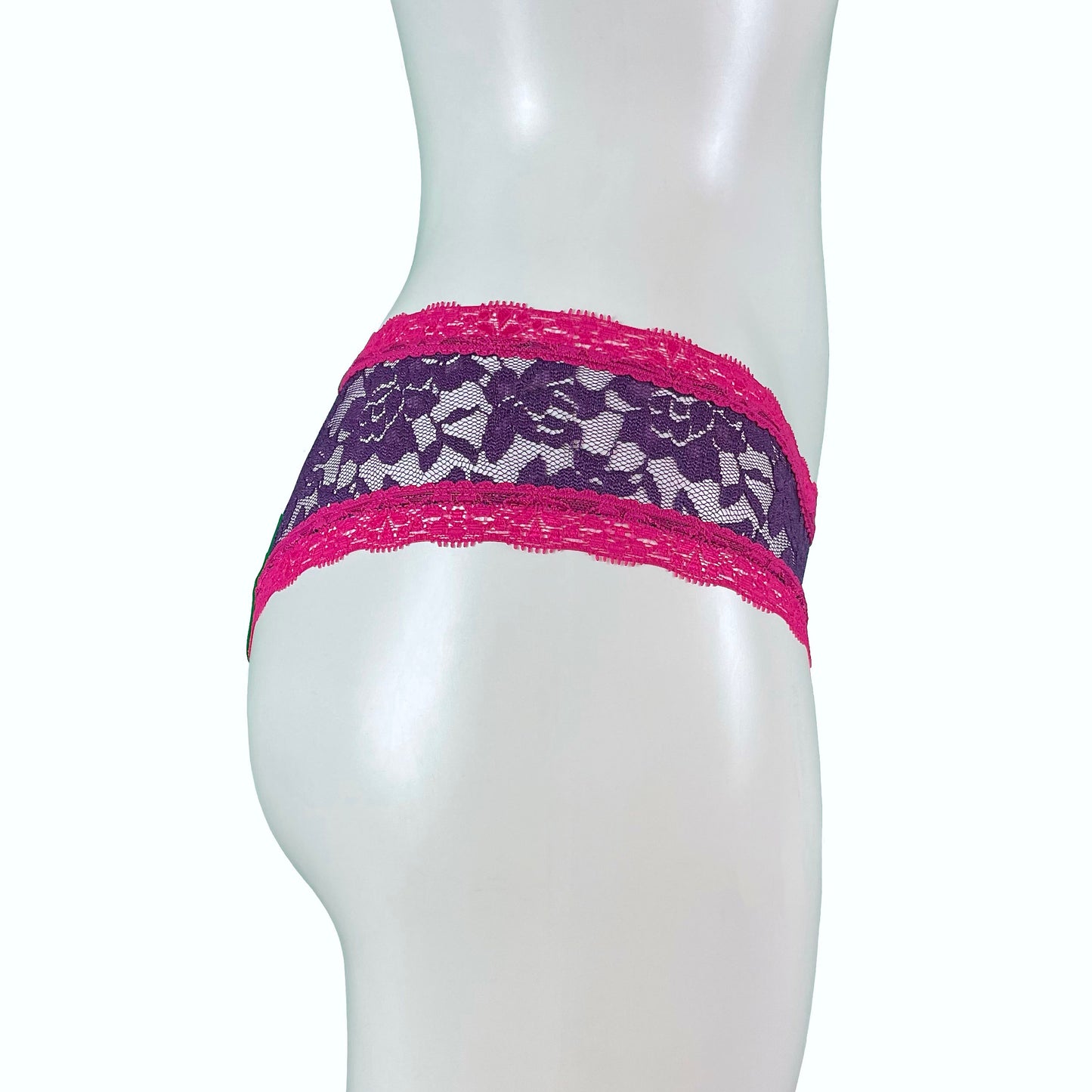 Signature Lace Brazilian Fit Knicker - Violet & Raspberry