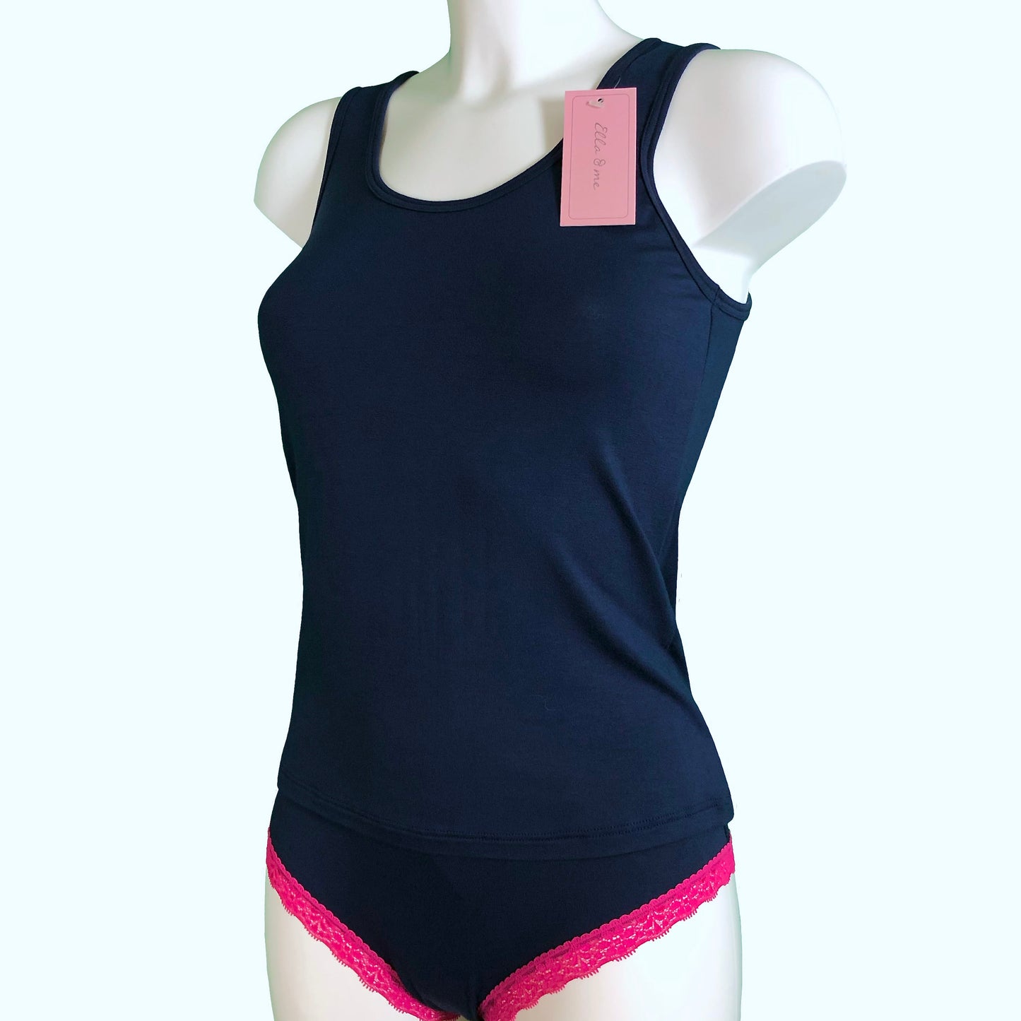 Soft Bamboo Jersey Scoop Neck Tank Top - Navy