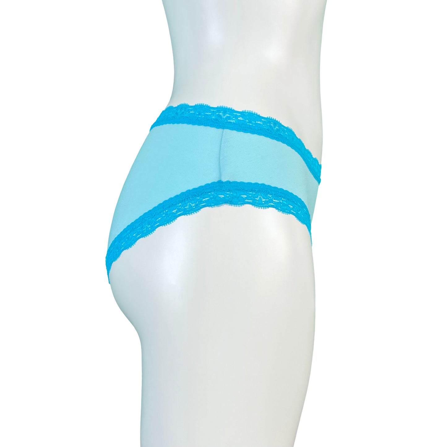 Soft Bamboo Jersey High Leg Knicker - Aqua & Turquoise