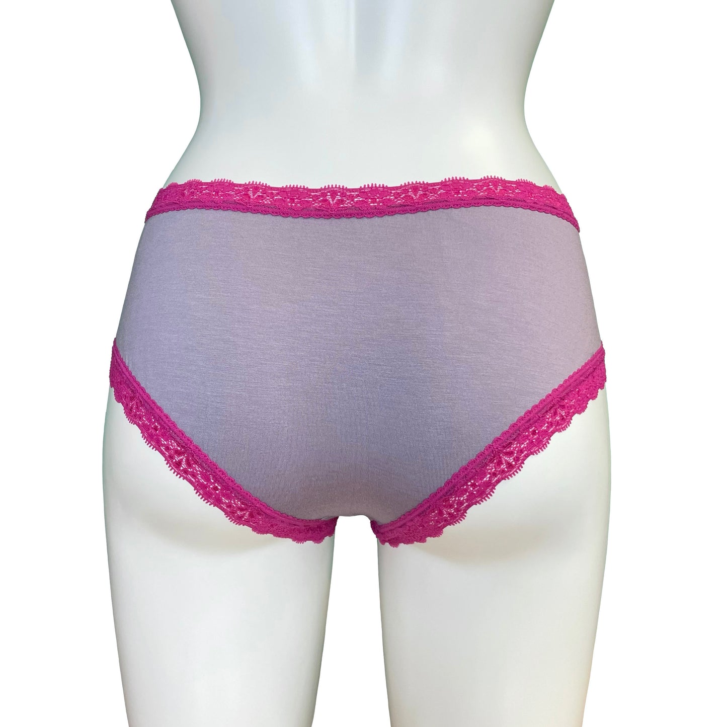 Bamboo Soft Knit Jersey Classic Fit Knicker - Grey Mist & Raspberry