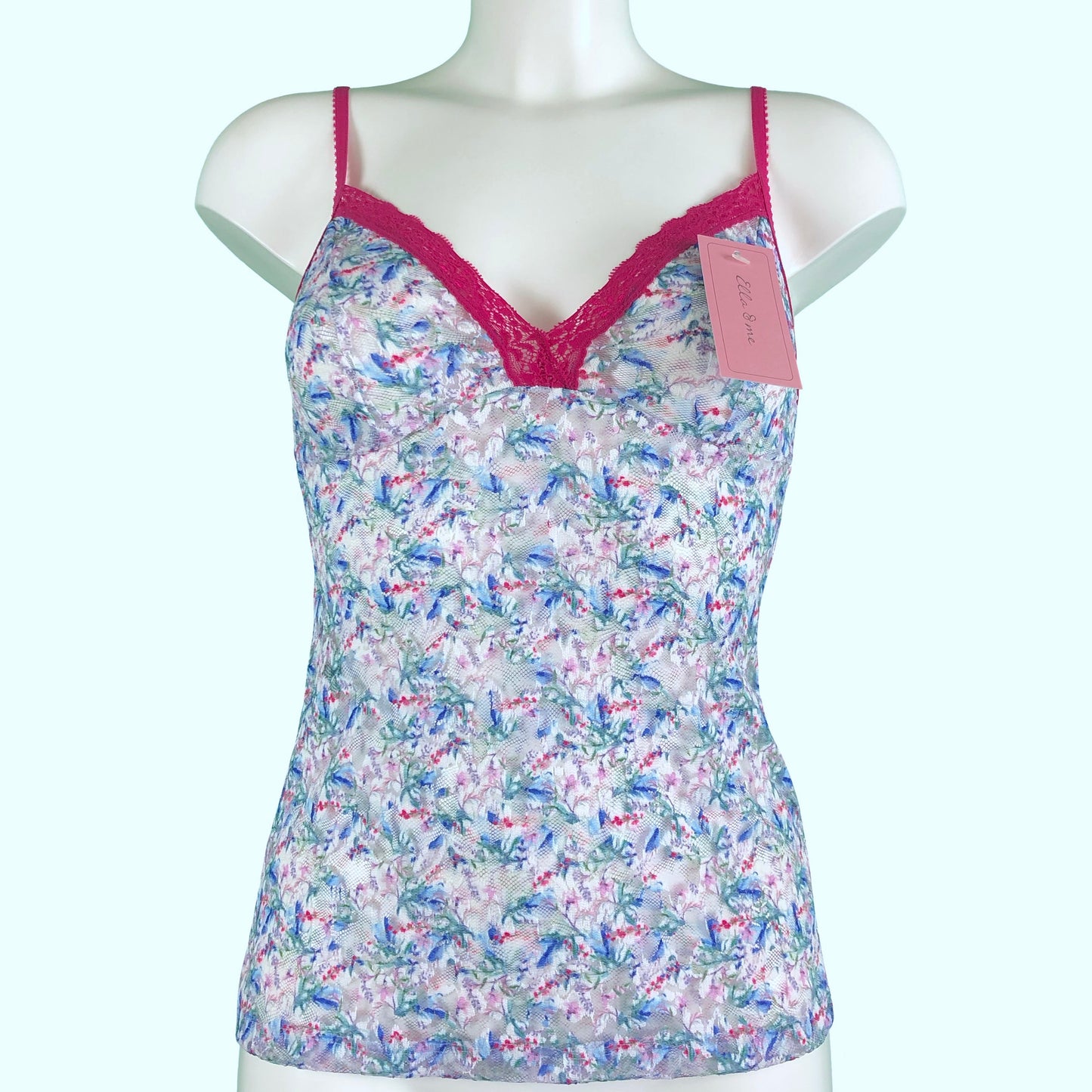 Printed Signature Lace Strappy Cami Top - Wildflowers