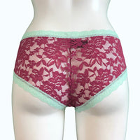 Signature Lace Classic Fit Knicker - Rosewood & Spearmint