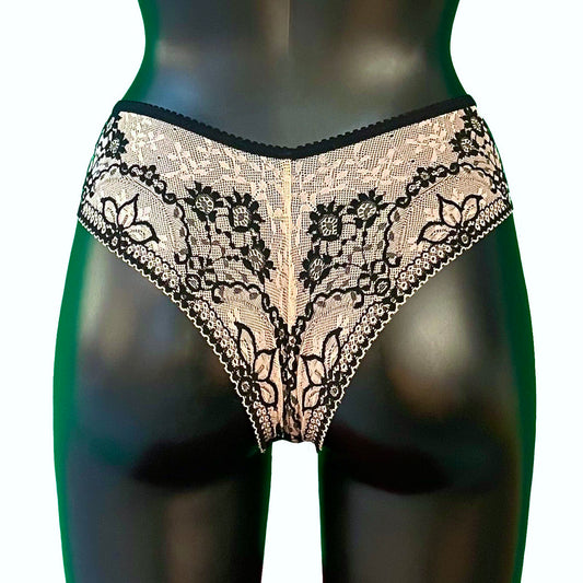 Jacquard Lace Brazilian Fit Knicker - Art Deco