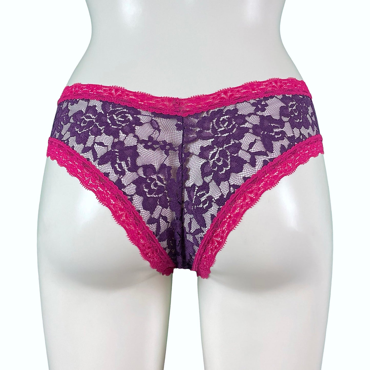Signature Lace Brazilian Fit Knicker - Violet & Raspberry