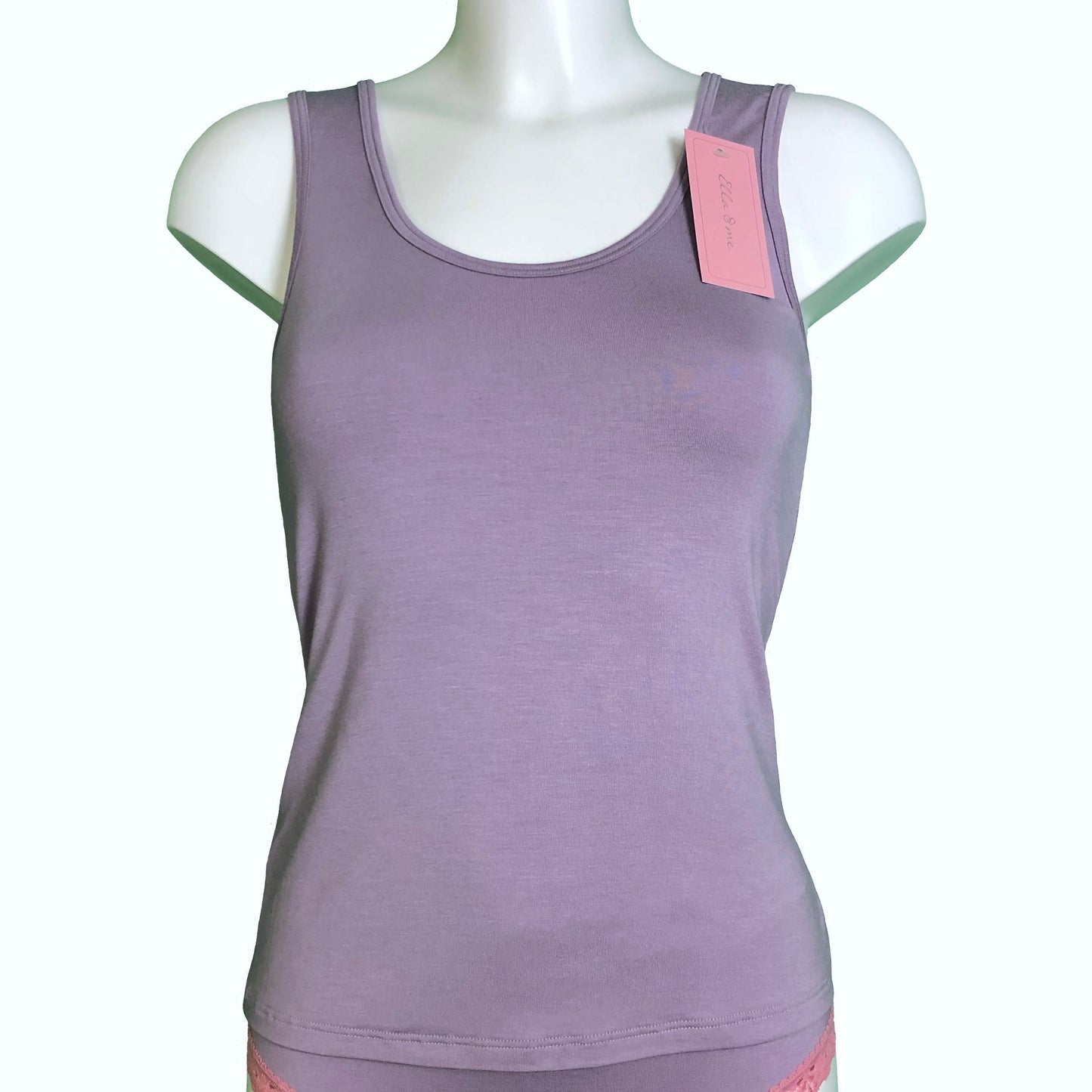 Soft Bamboo Jersey Scoop Neck Tank Top - Grey Mist