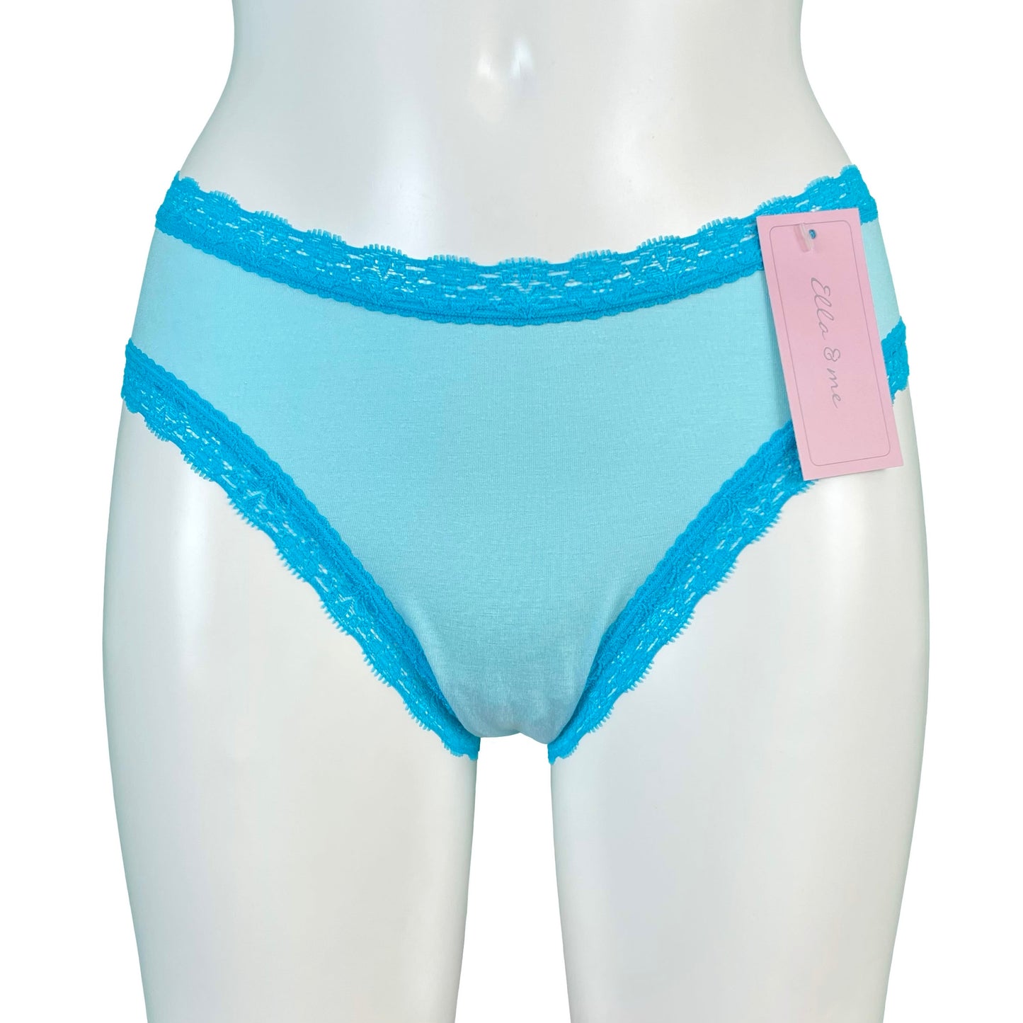 Soft Bamboo Jersey High Leg Knicker - Aqua & Turquoise