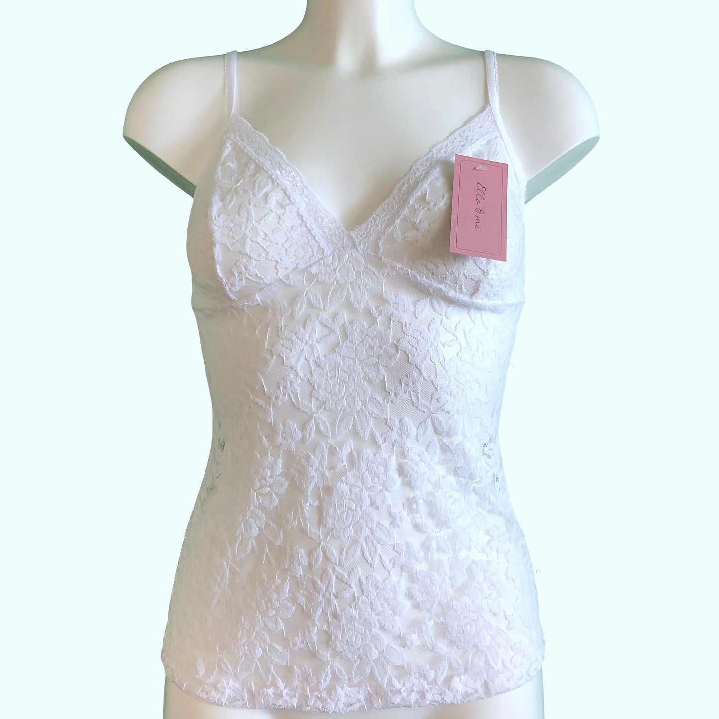 Signature Lace Strappy Cami Top - White