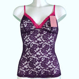 Signature Lace Strappy Cami Top - Violet & Raspberry