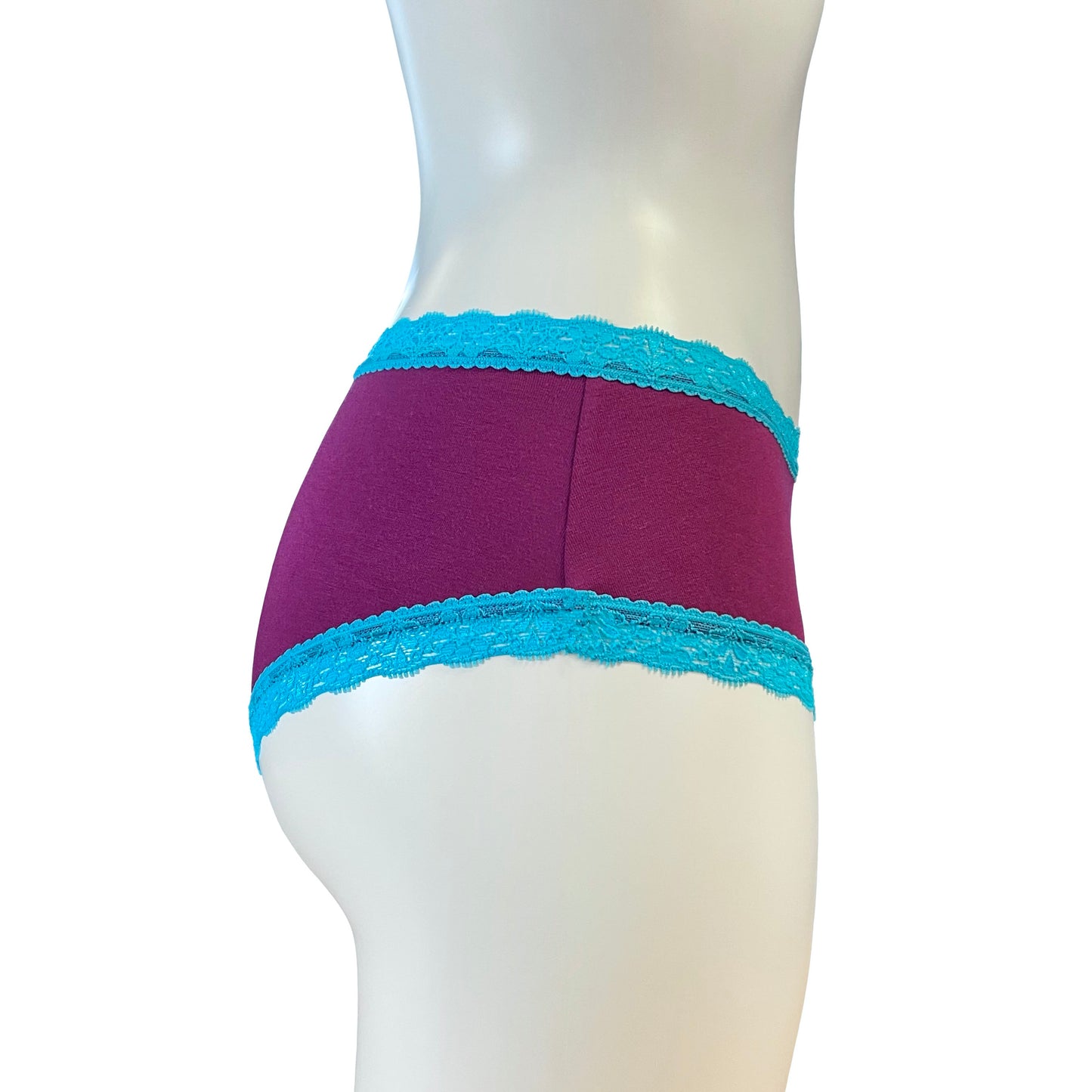 Soft Bamboo Jersey Classic Fit Knicker - Raspberry & Turquoise