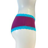 Soft Bamboo Jersey Classic Fit Knicker - Raspberry & Turquoise
