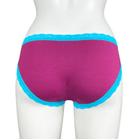 Soft Bamboo Jersey Cheeky Fit Knicker - Raspberry & Turquoise