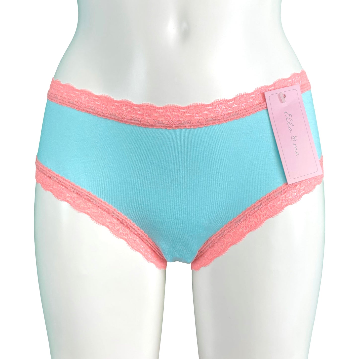 Soft Bamboo Jersey Classic Fit Knicker - Aqua & Coral