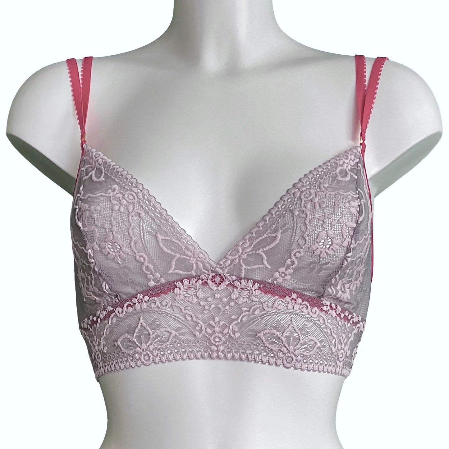 Jacquard Lace Bralette - Pink Pewter