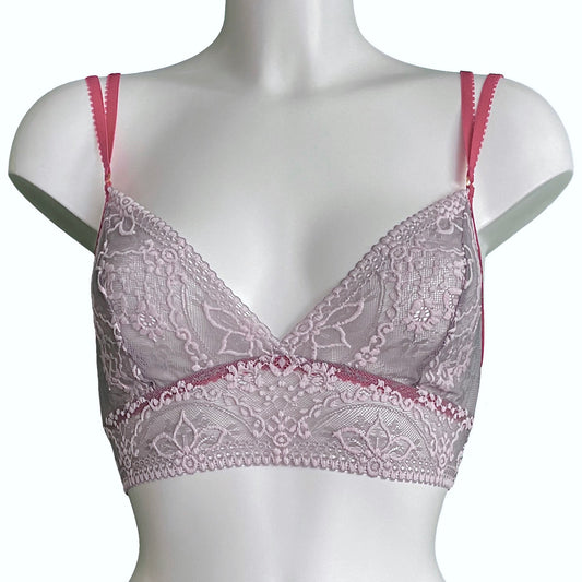 Jacquard Lace Bralette - Pink Pewter