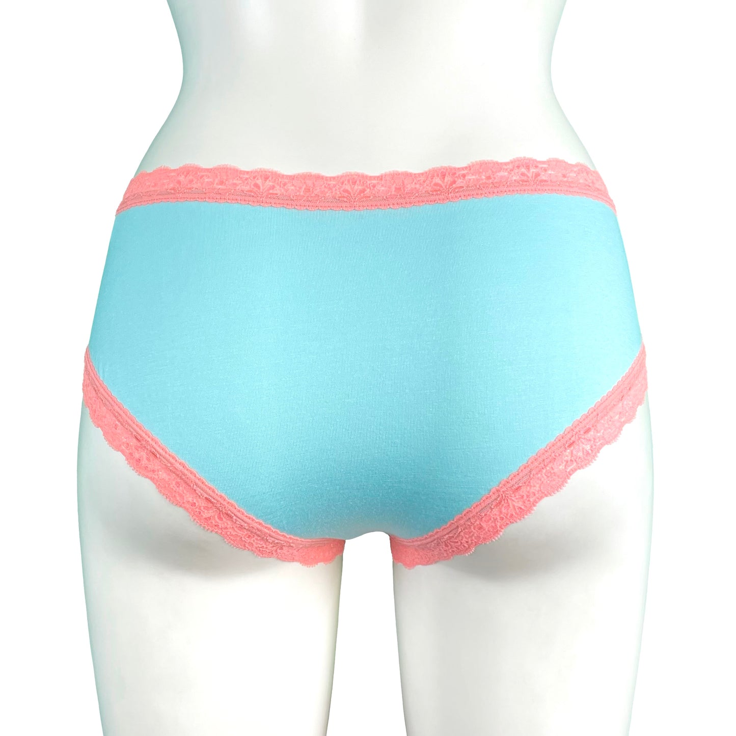 Soft Bamboo Jersey Classic Fit Knicker - Aqua & Coral