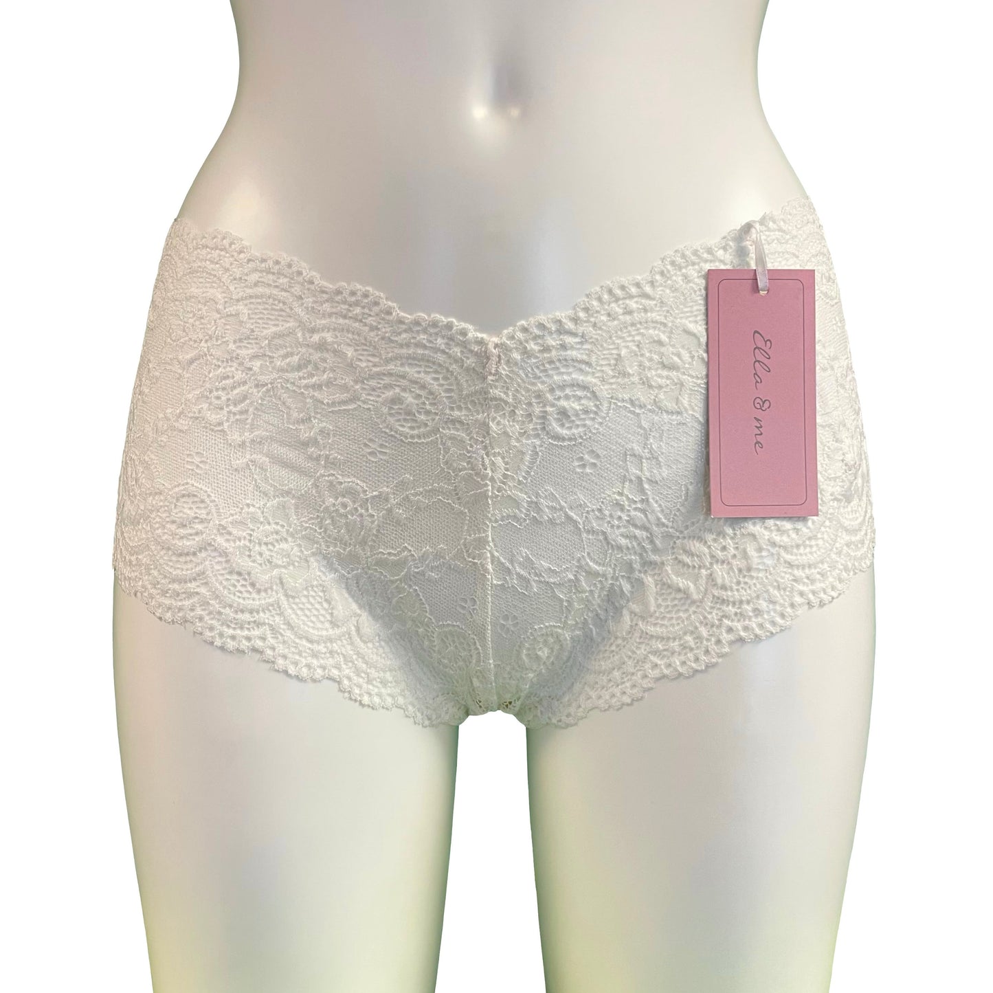 Jacquard Rose Lace Classic Knicker - Ivory