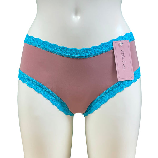 Soft Touch Classic Fit Knicker - Antique Rose & Turquoise
