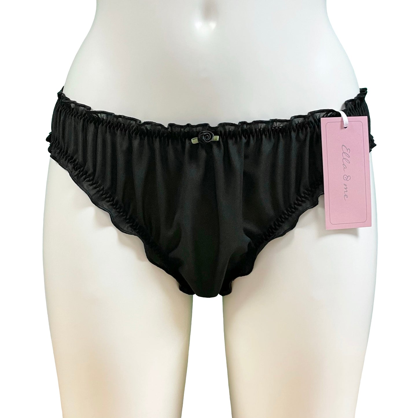 Silk Ruffle Knicker - Black