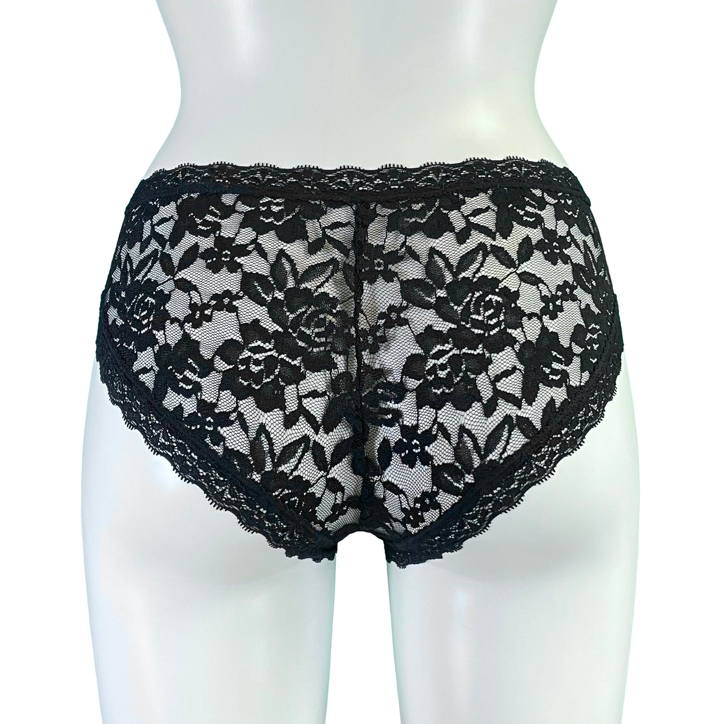 Signature Lace High Leg Knicker - Black